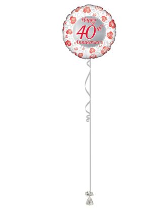 40th Anniversary 18 Inch Foil Balloon