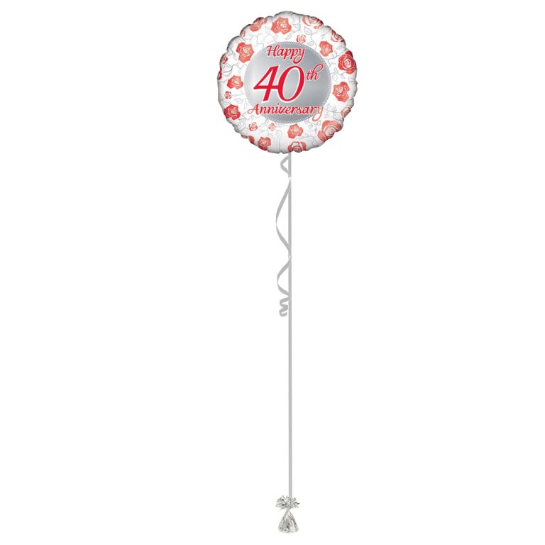 40th Anniversary 18 Inch Foil Balloon