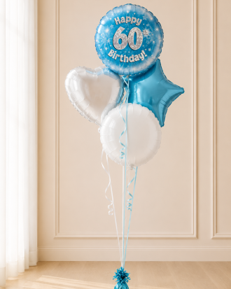 Age 60 Blue Holographic 18 Inch Balloon