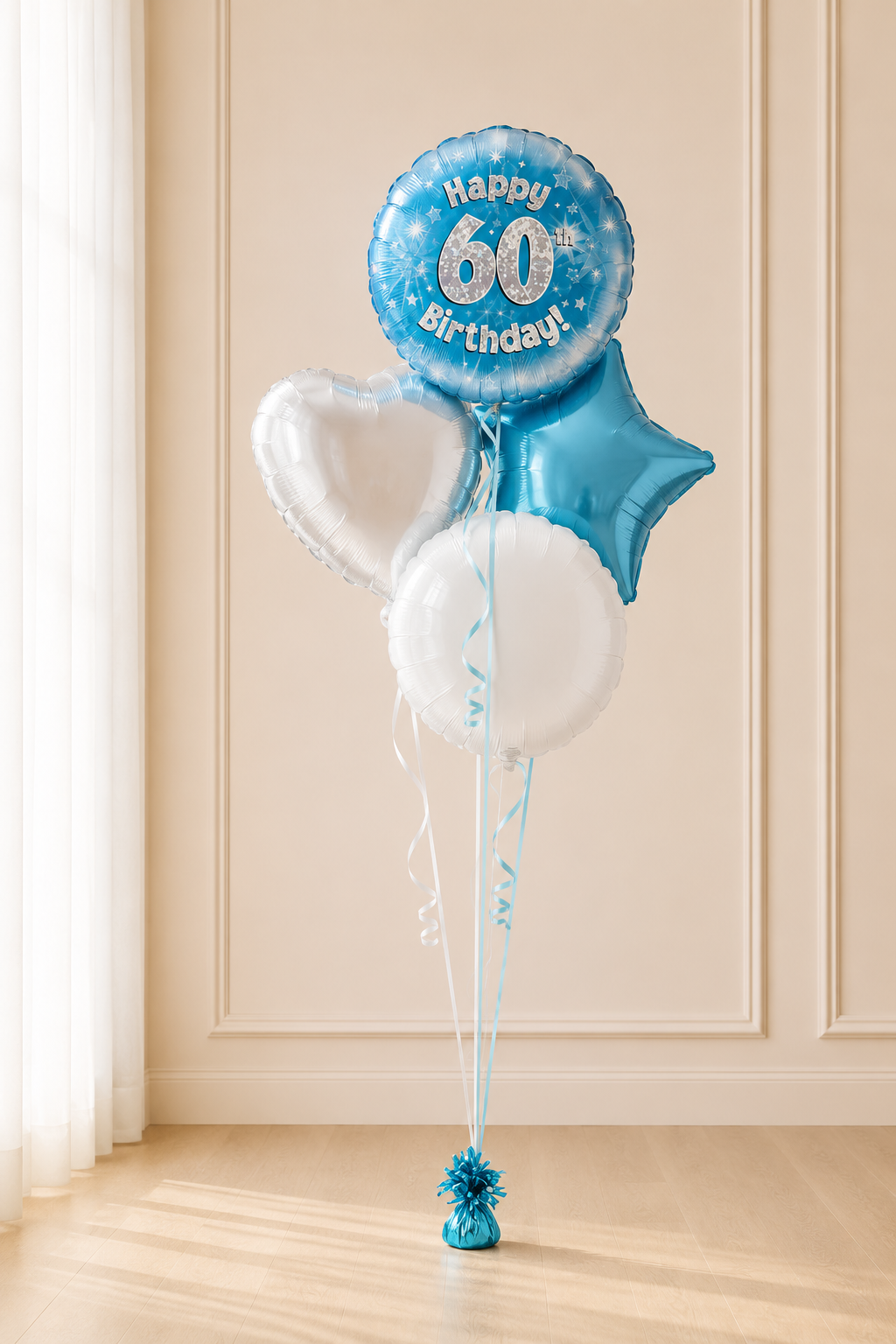 Age 60 Blue Holographic 18 Inch Balloon
