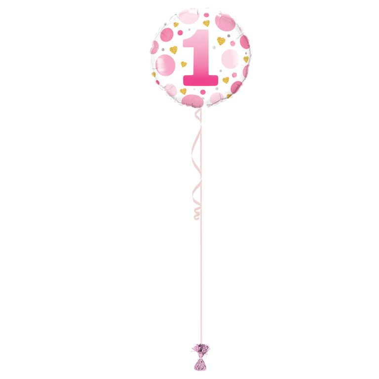 Age 1 Pink 18 Inch Foil Balloon