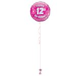 Age 12 Pink Holographic 18 Inch Balloon