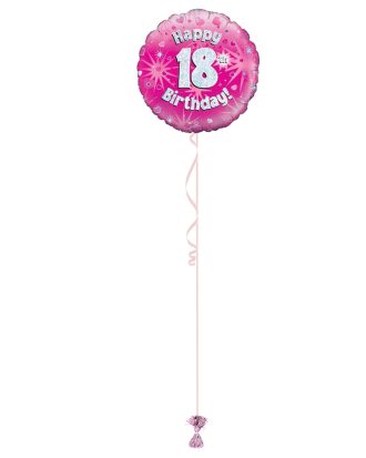 Age 18 Pink Holographic 18 Inch Balloon