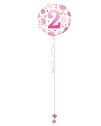 Age 2 Pink 18 Inch Foil Balloon