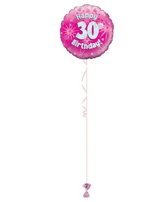 Age 30 Pink Holographic 18 Inch Balloon