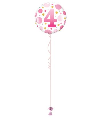 Age 4 Pink 18 Inch Foil Balloon