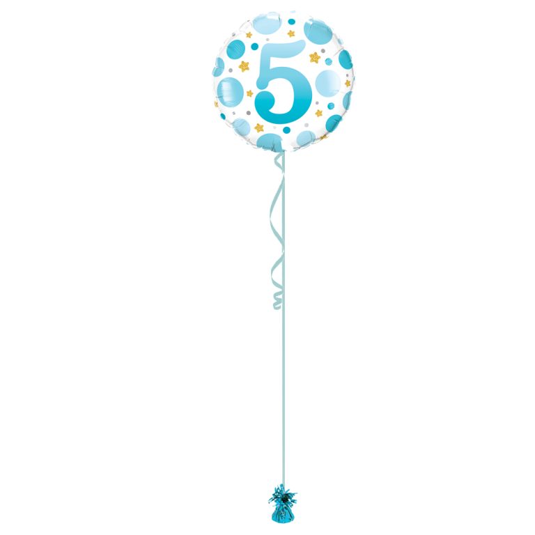 Age 5 Blue 18 Inch Foil Balloon