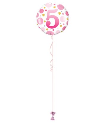 Age 5 Pink 18 Inch Foil Balloon