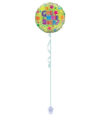 Get Well Green 18 Inch Foil Balloon