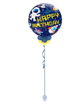 Happy Birthday Blue Bubble Balloon 22 Inch