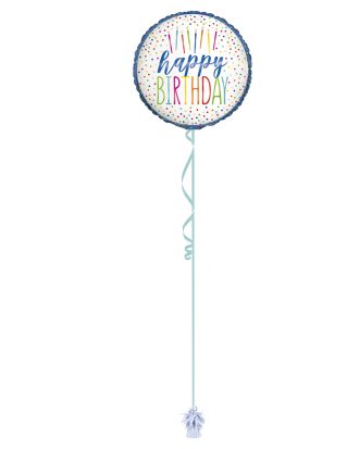 Happy Birthday Candles 18 Inch Foil Balloon
