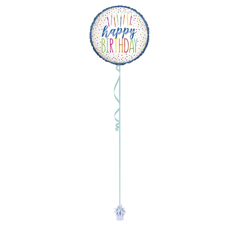 Happy Birthday Candles 18 Inch Foil Balloon