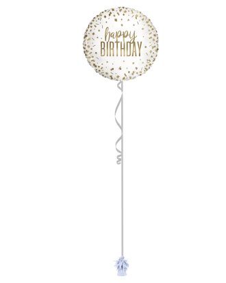 Happy Birthday Confetti 18 Inch Foil Balloon