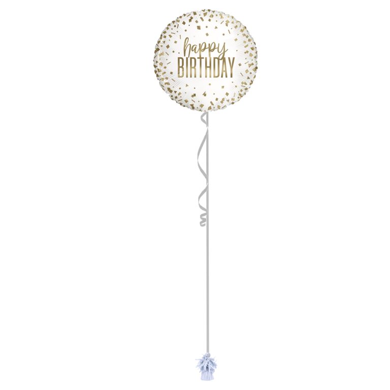 Happy Birthday Confetti 18 Inch Foil Balloon