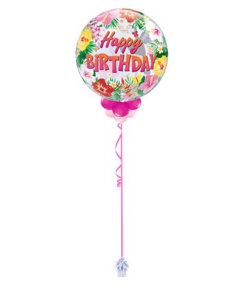 Happy Birthday Pink Bubble Balloon 22 Inch
