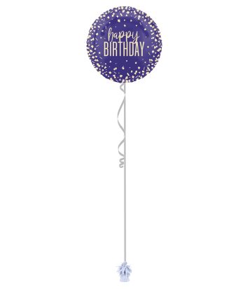 Happy Birthday Purple 18 Inch Foil Balloon