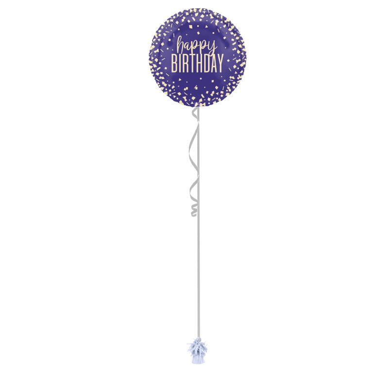 Happy Birthday Purple 18 Inch Foil Balloon