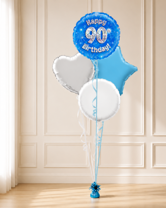 Age 90 Blue Holographic 18 Inch Balloon