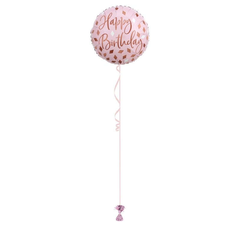 Happy Birthday Pink Diamonds 18 Inch Foil Balloon