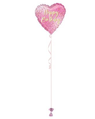 Happy Birthday Pink Heart 18 Inch Foil Balloon