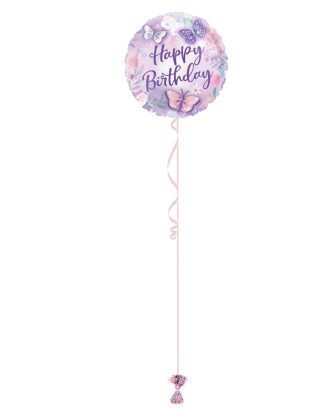 Happy Birthday Purple 18 Inch Foil Balloon