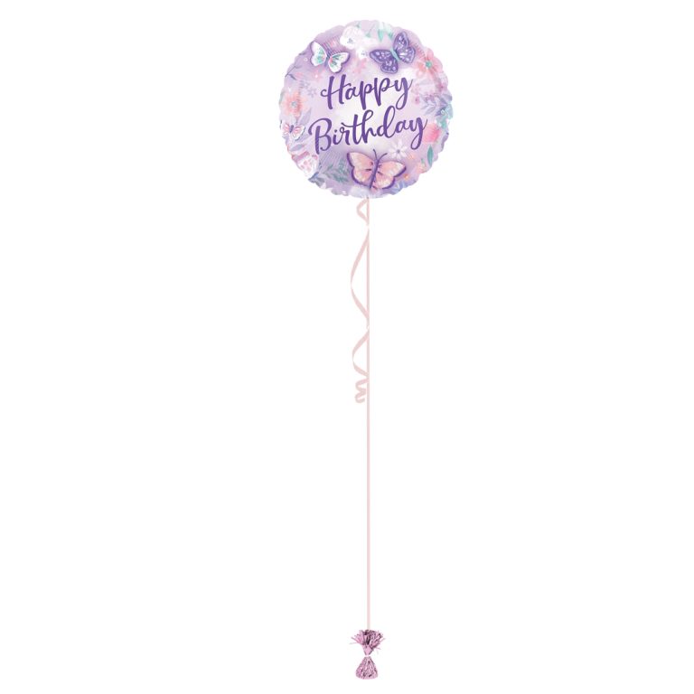Happy Birthday Purple 18 Inch Foil Balloon
