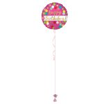 Multicoloured Spotty Birthday 18 Inch Foil Balloon