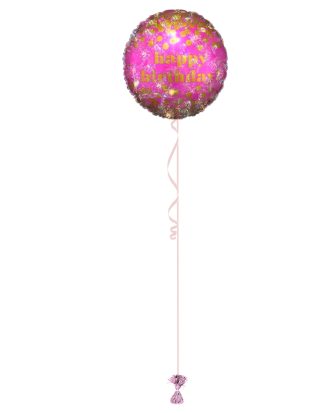 Pink And Gold Spotty 18 Inch Foil Balloon
