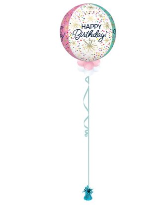 Happy Birthday Pink Blue Orb