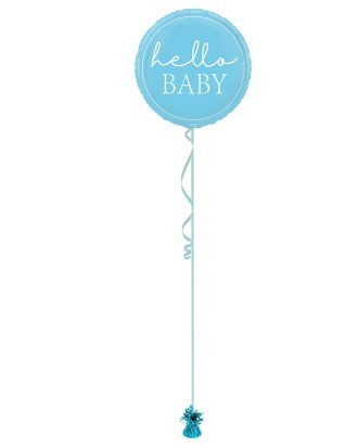 Hello Baby Blue 18 Inch Foil Balloon