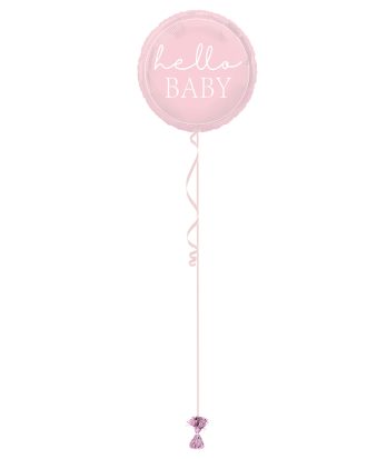 Hello Baby Pink 18 Inch Foil Balloon