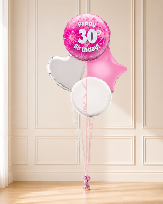 Age 30 Pink Holographic 18 Inch Balloon
