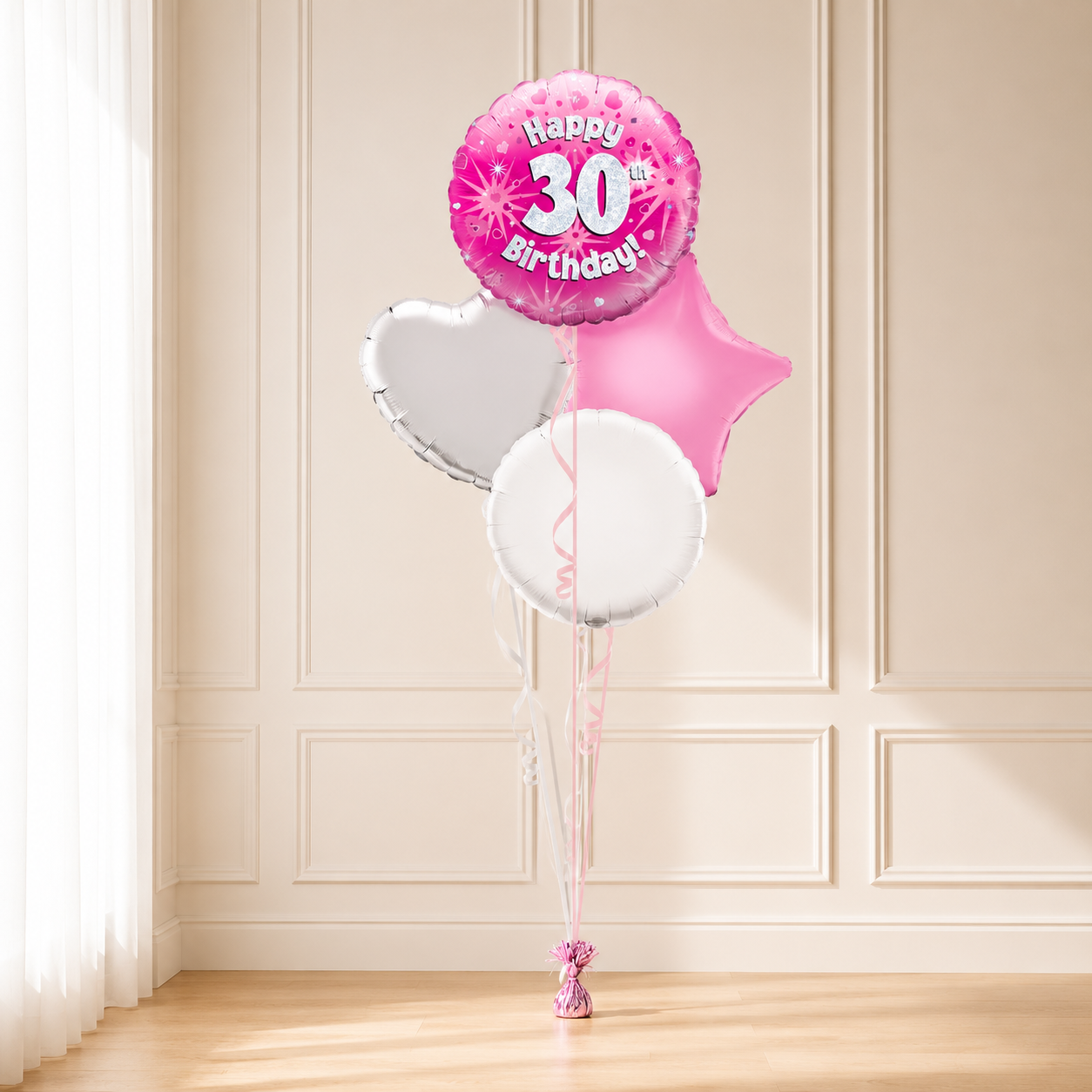 Age 30 Pink Holographic 18 Inch Balloon