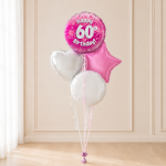 Age 60 Pink Holographic 18 Inch Balloon