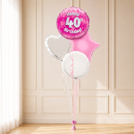 Age 40 Pink Holographic 18 Inch Balloon