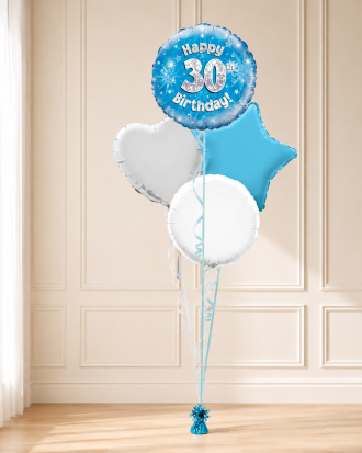 Age 30 Blue Holographic 18 Inch Balloon